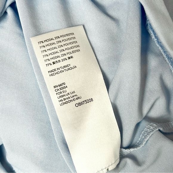 ANTHROPOLOGIE Y2K Pastel Blue Flutter Short Sleeves Draped Ballet Wrap Top XS - Picture 6 of 6